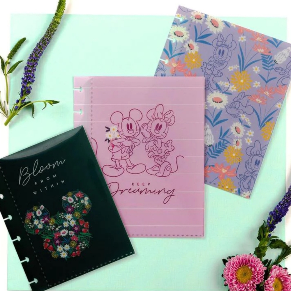 Mickey Mouse & Minnie Mouse floral bloom from within snap in envelopes floral